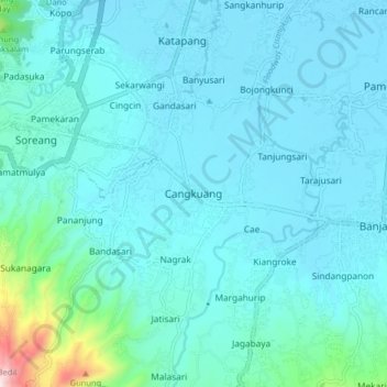 Cangkuang topographic map, elevation, terrain