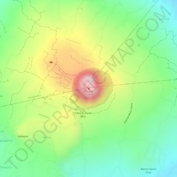 Teuhtli topographic map, elevation, terrain