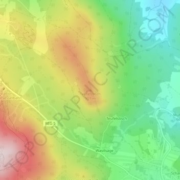 Teufelstisch topographic map, elevation, terrain