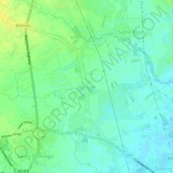 San Juan topographic map, elevation, terrain
