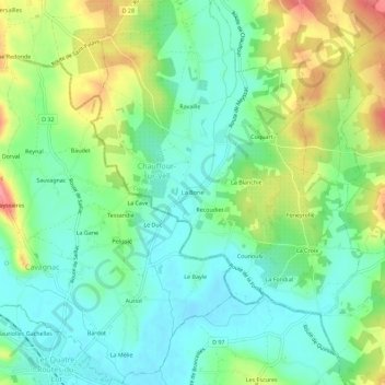 La Borie topographic map, elevation, terrain