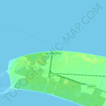 Talaimannar topographic map, elevation, terrain