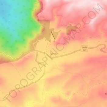 Tamia topographic map, elevation, terrain