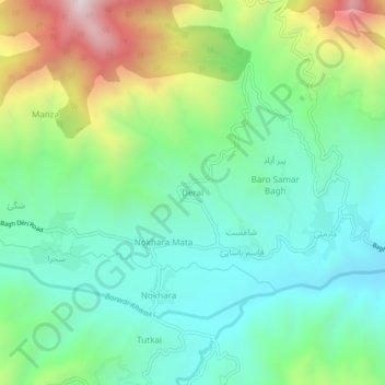 Derai topographic map, elevation, terrain
