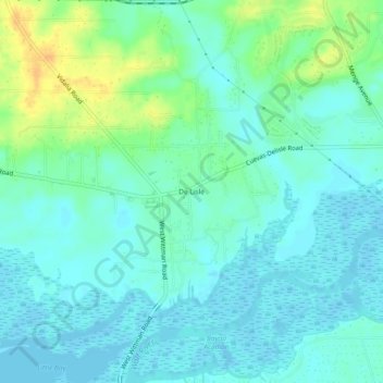 De Lisle topographic map, elevation, terrain