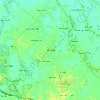 Binuang topographic map, elevation, terrain