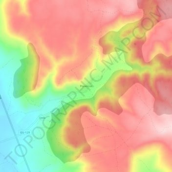 Pozancos topographic map, elevation, terrain