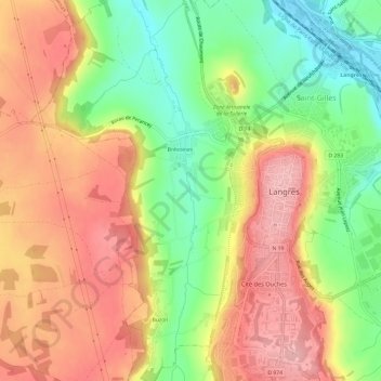 Le Murot topographic map, elevation, terrain