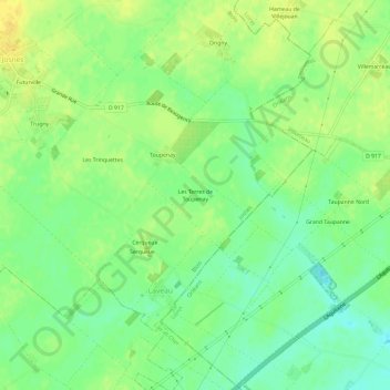 Les Terres de Toupenay topographic map, elevation, terrain