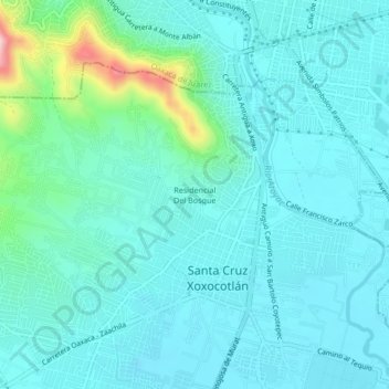Residencial Del Bosque topographic map, elevation, terrain