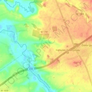 Bolestad topographic map, elevation, terrain