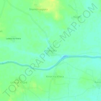 Hathiyana topographic map, elevation, terrain