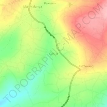 Ochilo topographic map, elevation, terrain