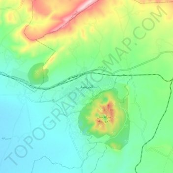 Djérissa topographic map, elevation, terrain