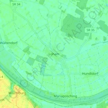 Loham topographic map, elevation, terrain