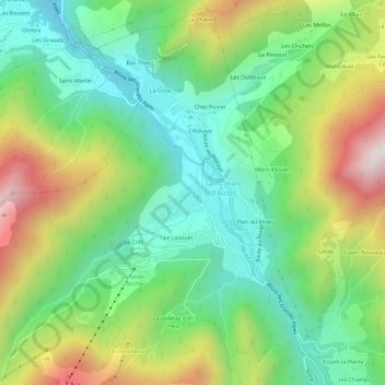 Le Moulin de la Perry topographic map, elevation, terrain
