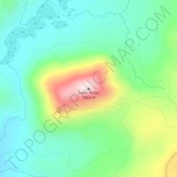 Lone Butte topographic map, elevation, terrain