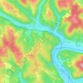 Les Corbeilles topographic map, elevation, terrain