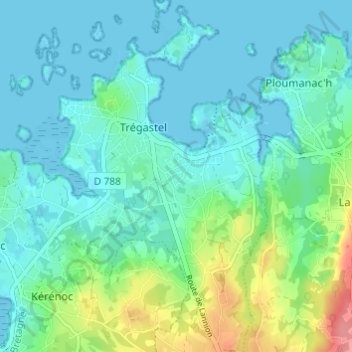 Picherel topographic map, elevation, terrain