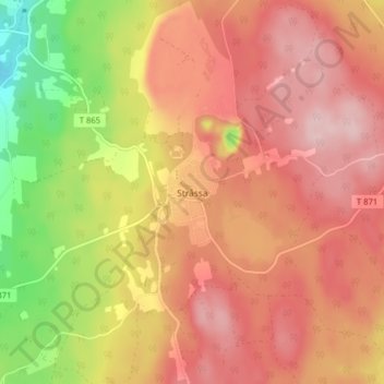 Stråssa topographic map, elevation, terrain