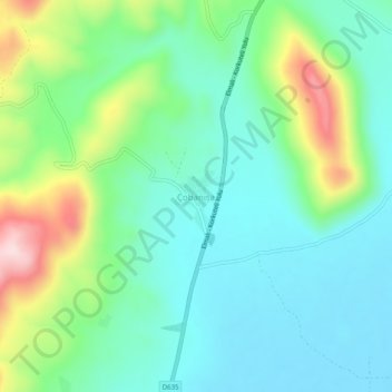 Çobanisa topographic map, elevation, terrain