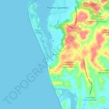 Maule topographic map, elevation, terrain