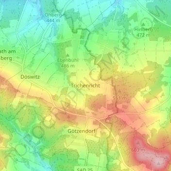 Trichenricht topographic map, elevation, terrain