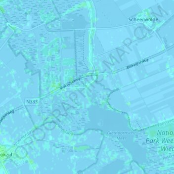 Muggenbeet topographic map, elevation, terrain
