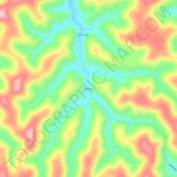 Dana topographic map, elevation, terrain