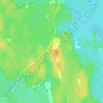 Baggetorp topographic map, elevation, terrain