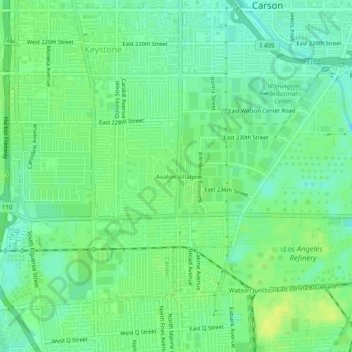 Avalon Village topographic map, elevation, terrain