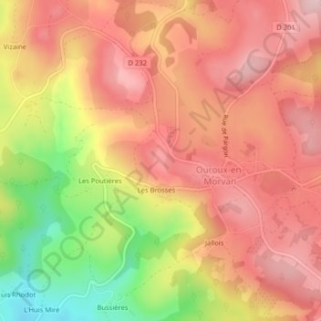 Le Haut de Roulle topographic map, elevation, terrain
