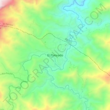 El Plateado topographic map, elevation, terrain