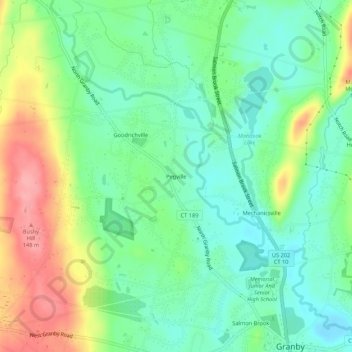 Pegville topographic map, elevation, terrain