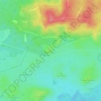 Bornberg topographic map, elevation, terrain