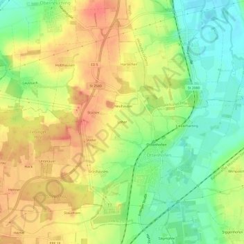 Loher topographic map, elevation, terrain