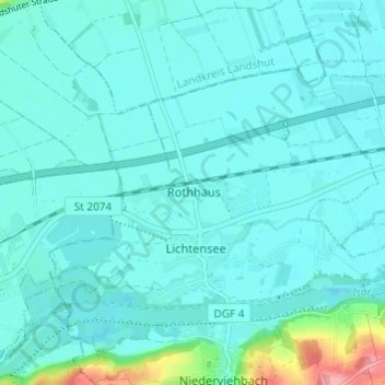 Rothhaus topographic map, elevation, terrain