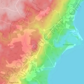 Baskarp topographic map, elevation, terrain