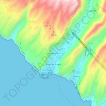 Lomoquiebre topographic map, elevation, terrain