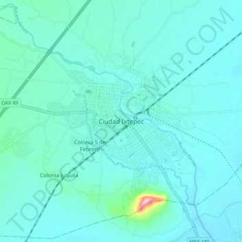 Ciudad Ixtepec topographic map, elevation, terrain