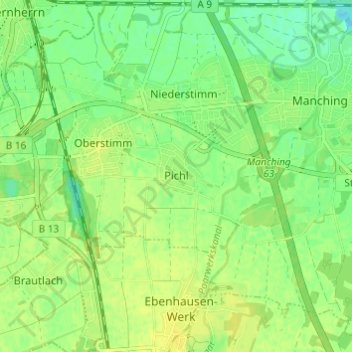 Pichl topographic map, elevation, terrain