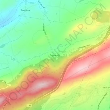 Springtown topographic map, elevation, terrain