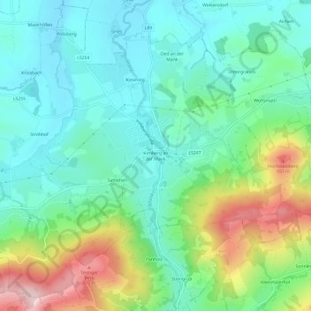 Kirnberg an der Mank topographic map, elevation, terrain