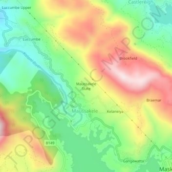 Maussakele State topographic map, elevation, terrain