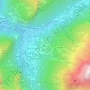 Passy topographic map, elevation, terrain