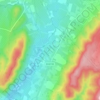 Fenouiller topographic map, elevation, terrain