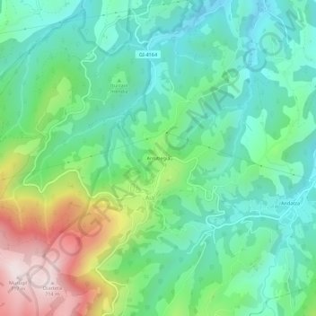 Arrutiegia topographic map, elevation, terrain