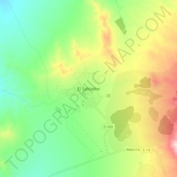 El Salvador topographic map, elevation, terrain