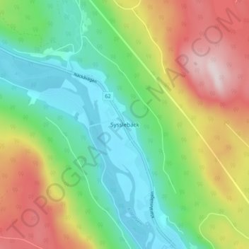 Sysslebäck topographic map, elevation, terrain
