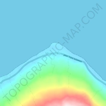 Ujung Tibu topographic map, elevation, terrain